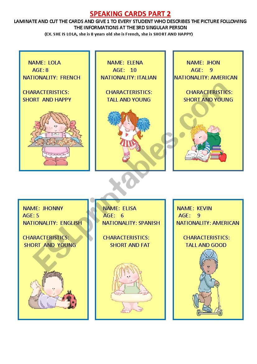 speaking cards for young learners (2/3)