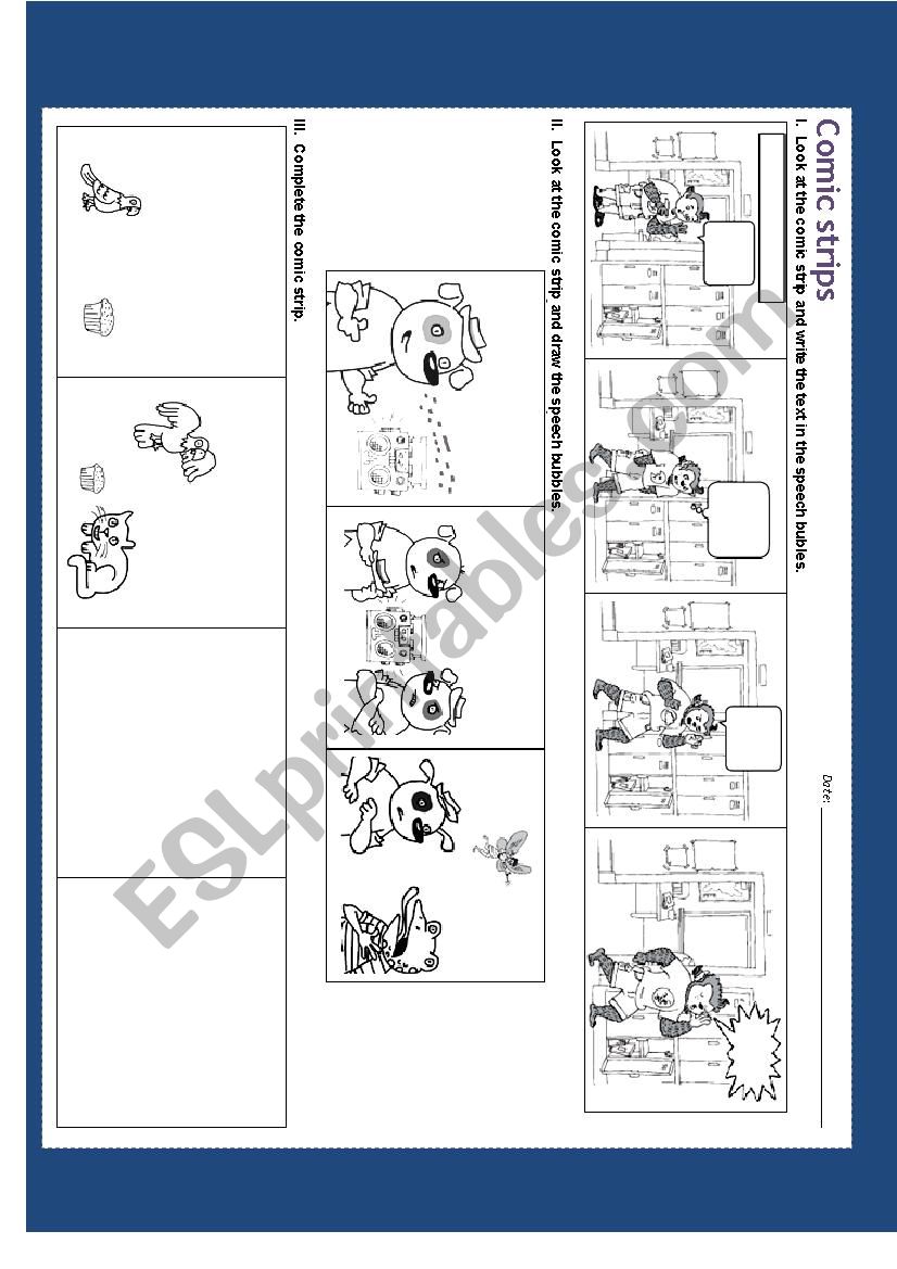 Comic strips worksheet