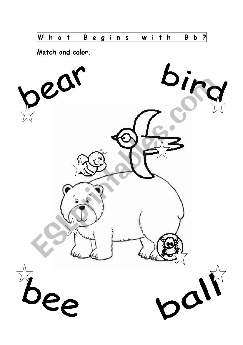 What begins with Bb? worksheet