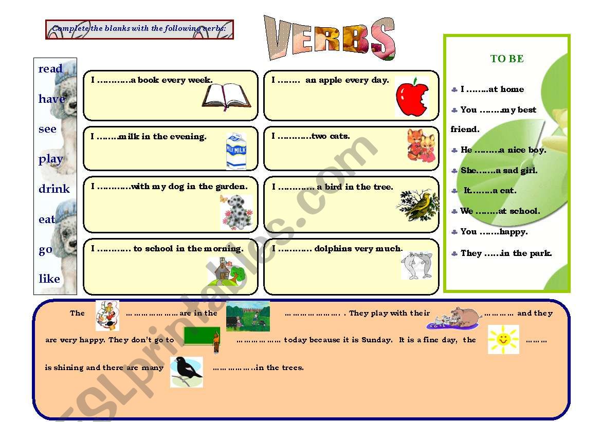 VERBS worksheet