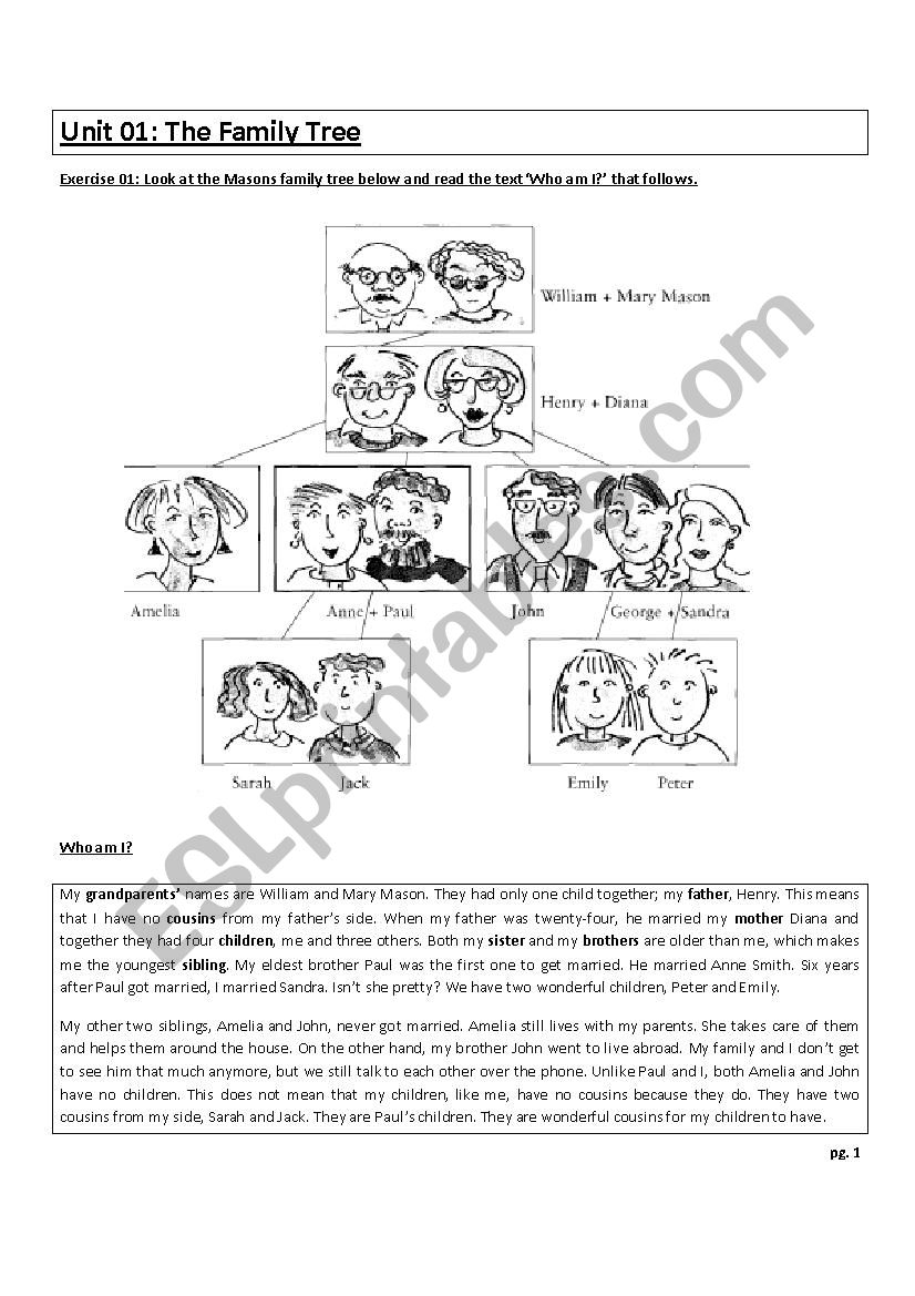 family;possessive s worksheet