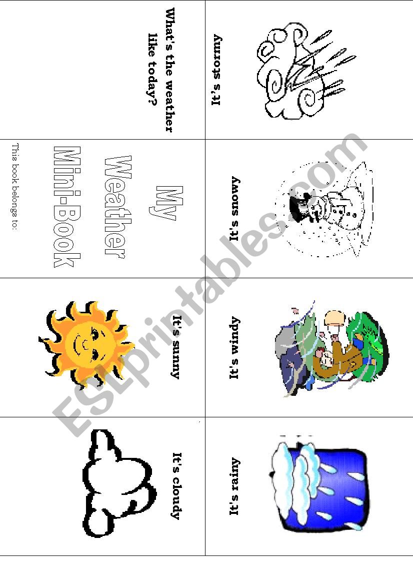 Weather mini-book worksheet