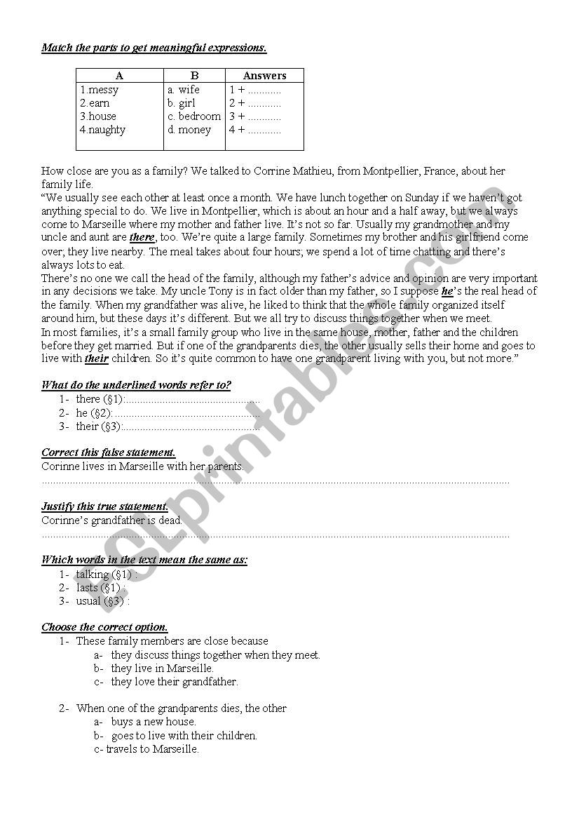 9th Form worksheet  23 worksheet