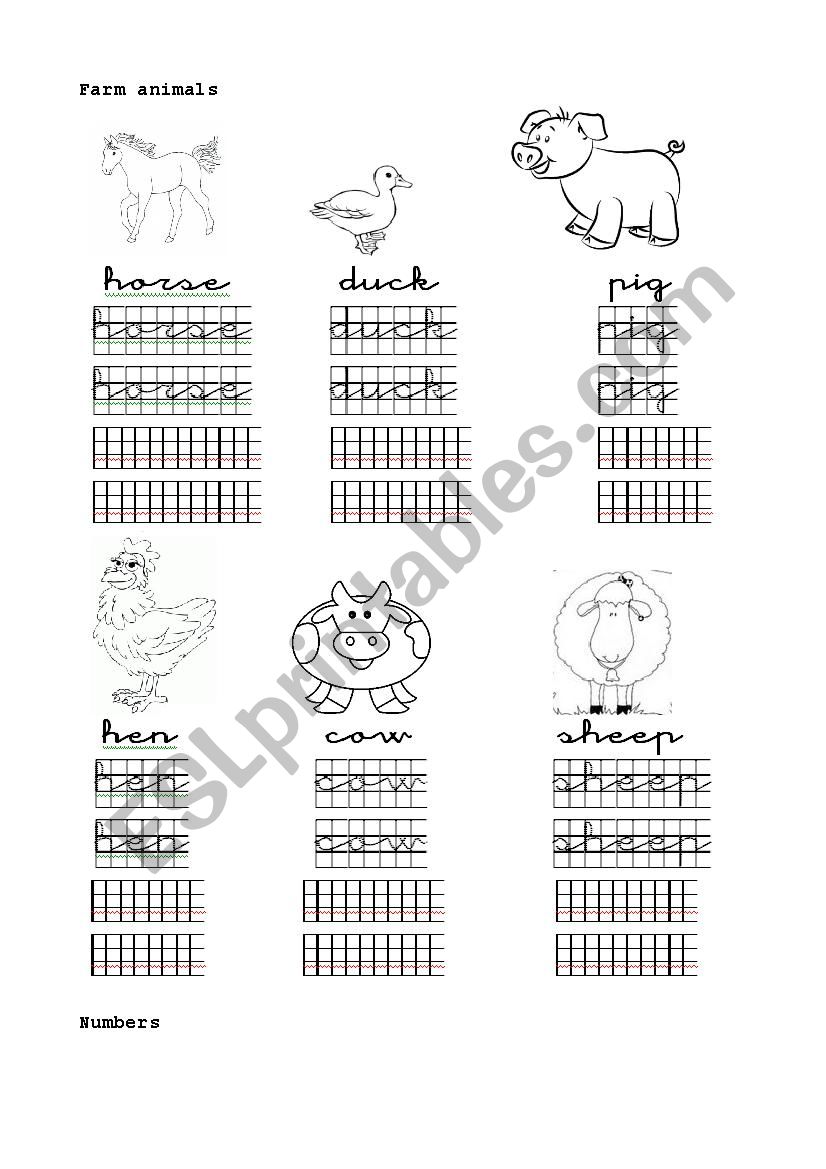 farm animals worksheet