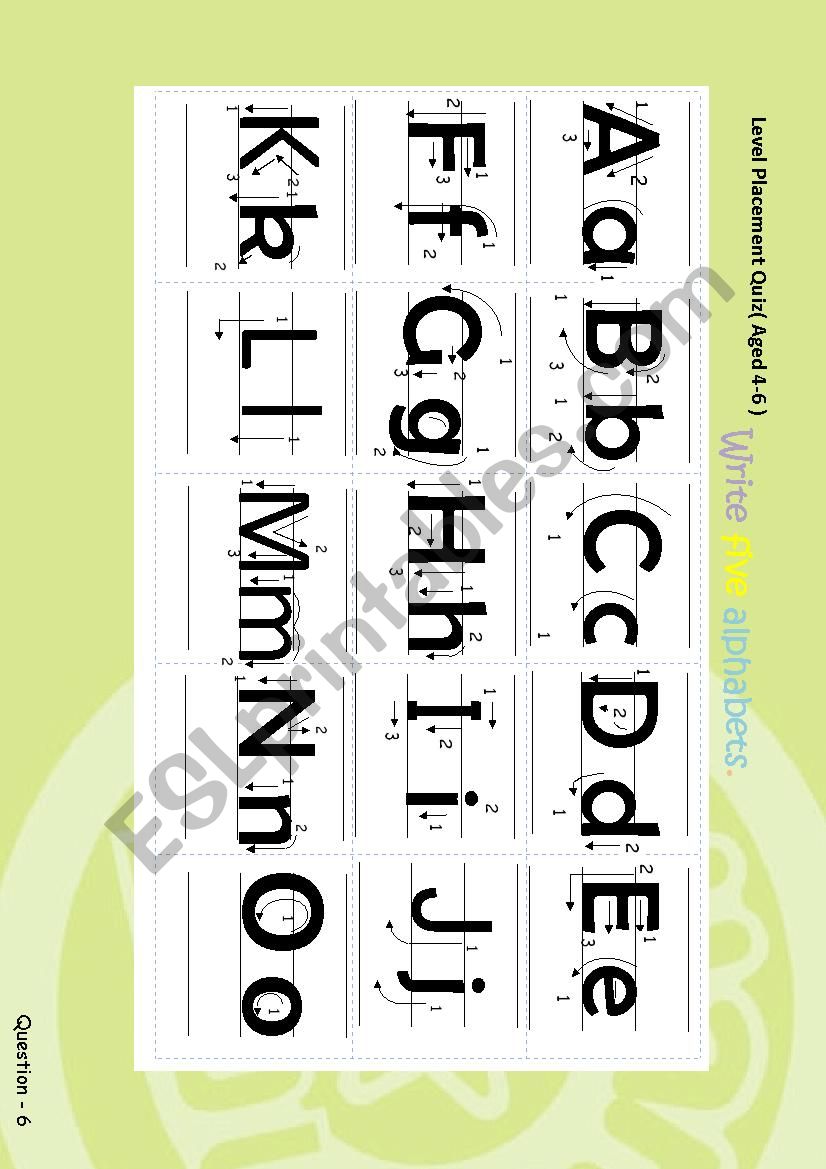 level placement quiz part3 worksheet