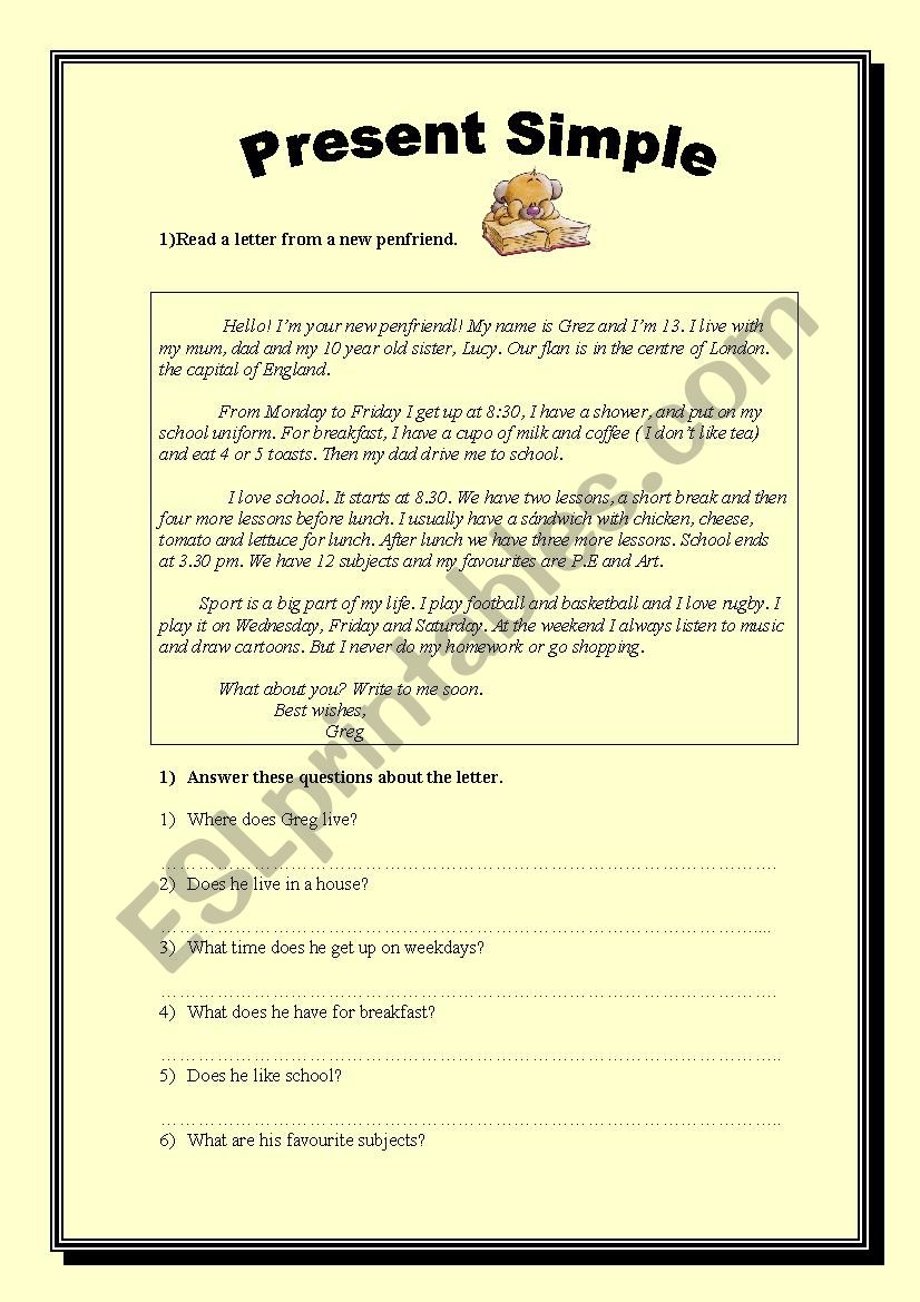 Present Simple worksheet