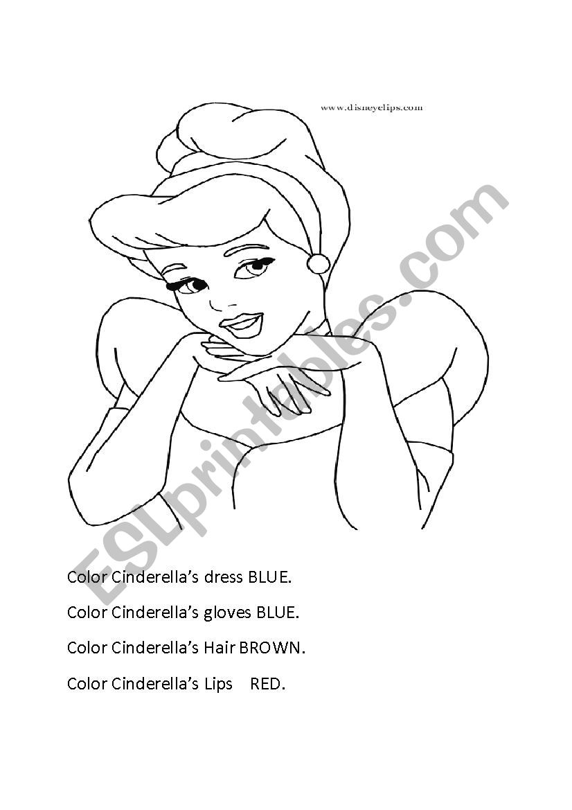 Cinderella Coloring OAge worksheet