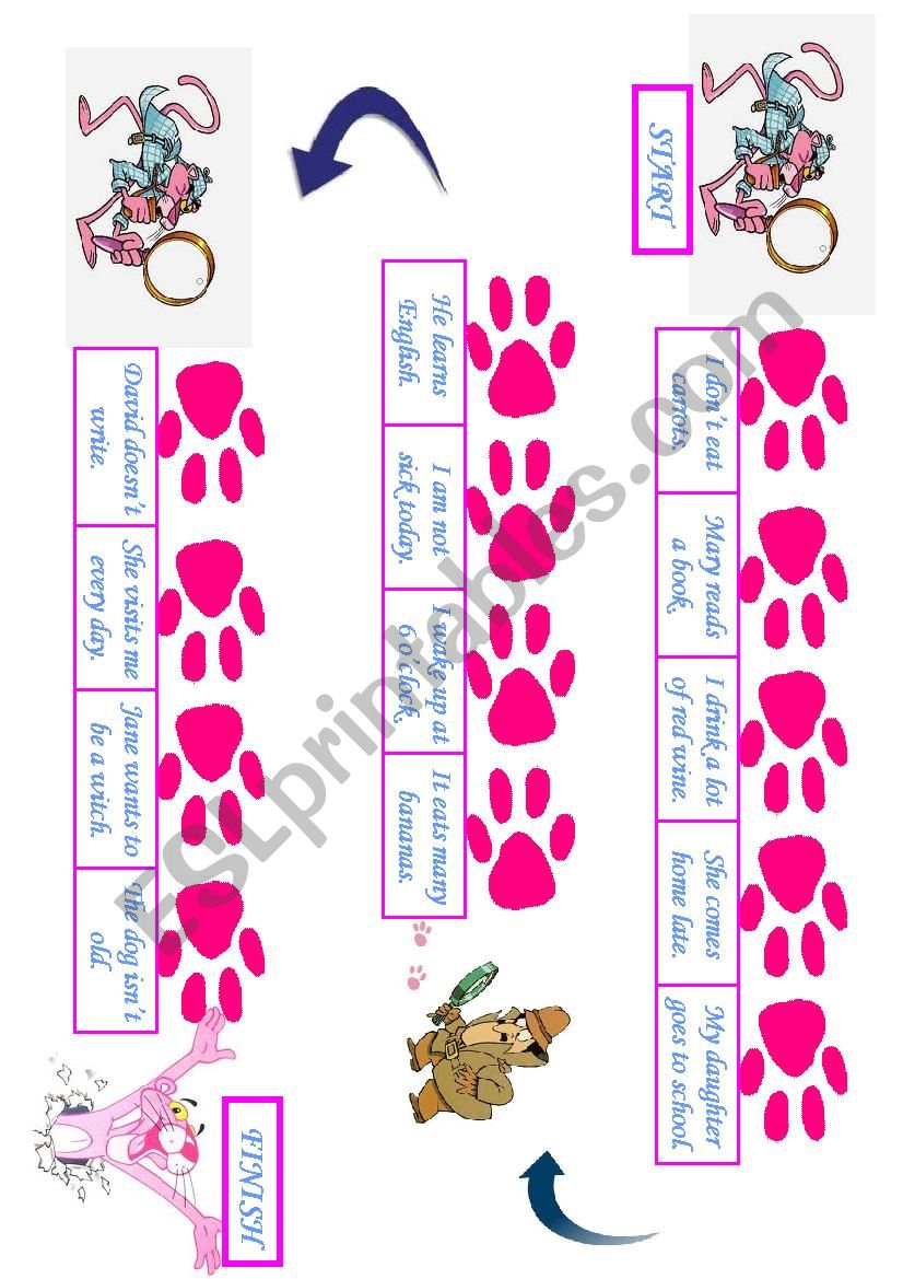 Pink Panther and Past Simple worksheet