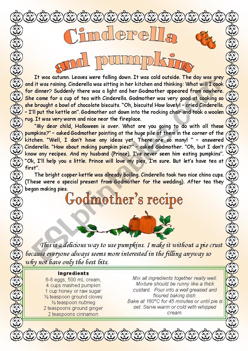 Cinderella and Pumpkins worksheet