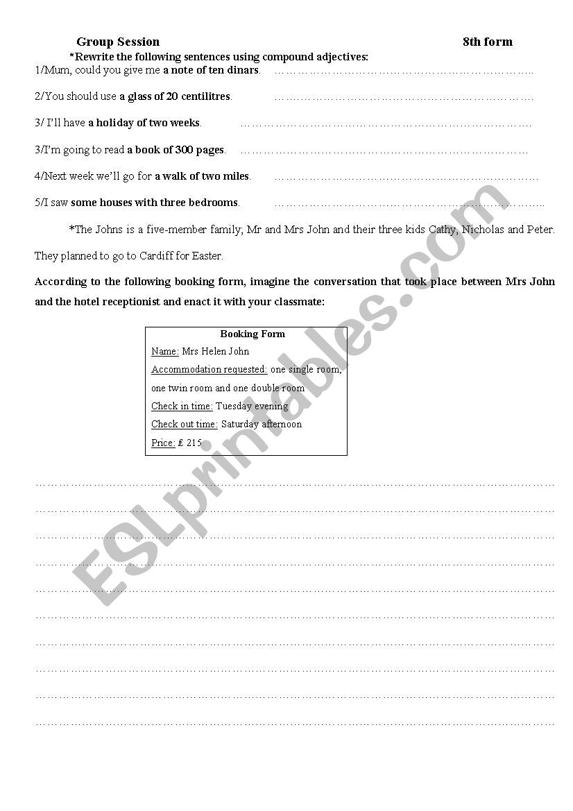 accommodation worksheet