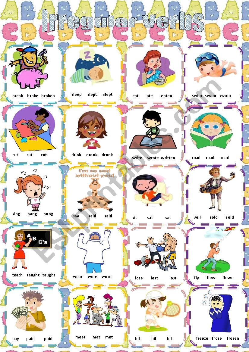 Irregular Verbs worksheet