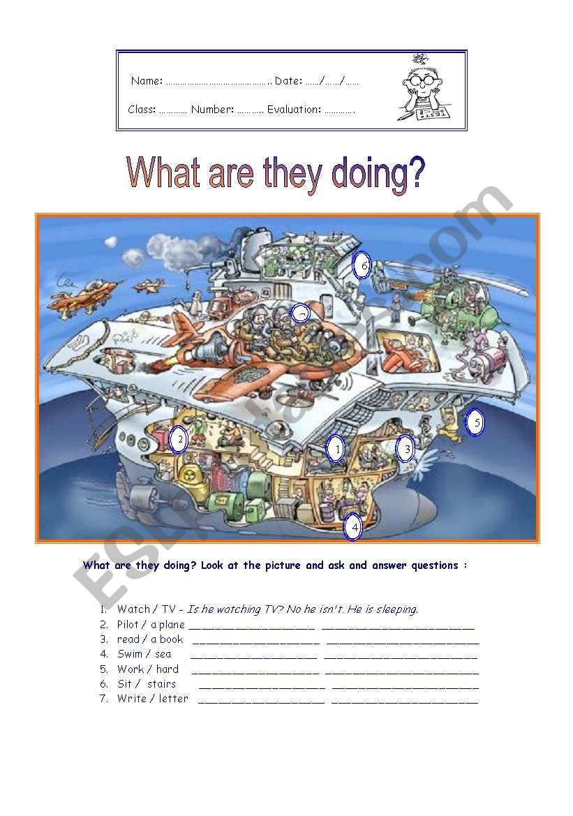 What are they doing?  worksheet