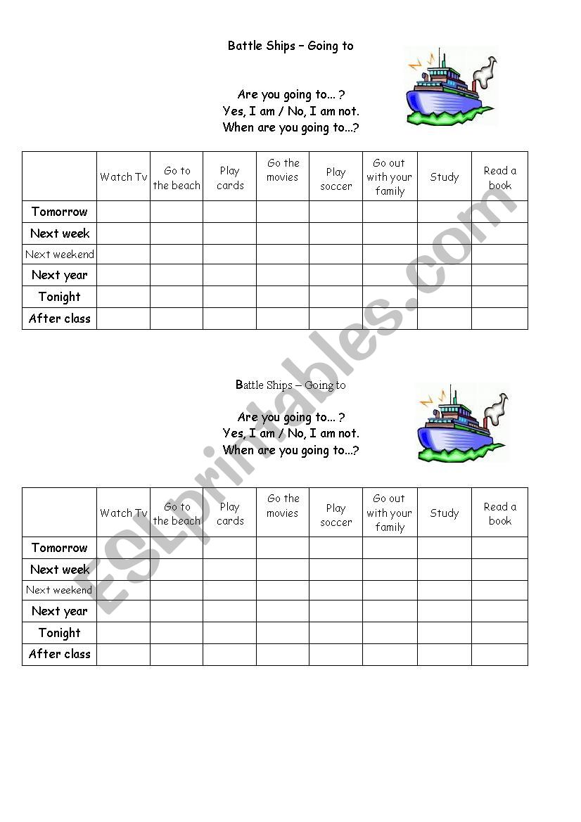 Future Battleship worksheet