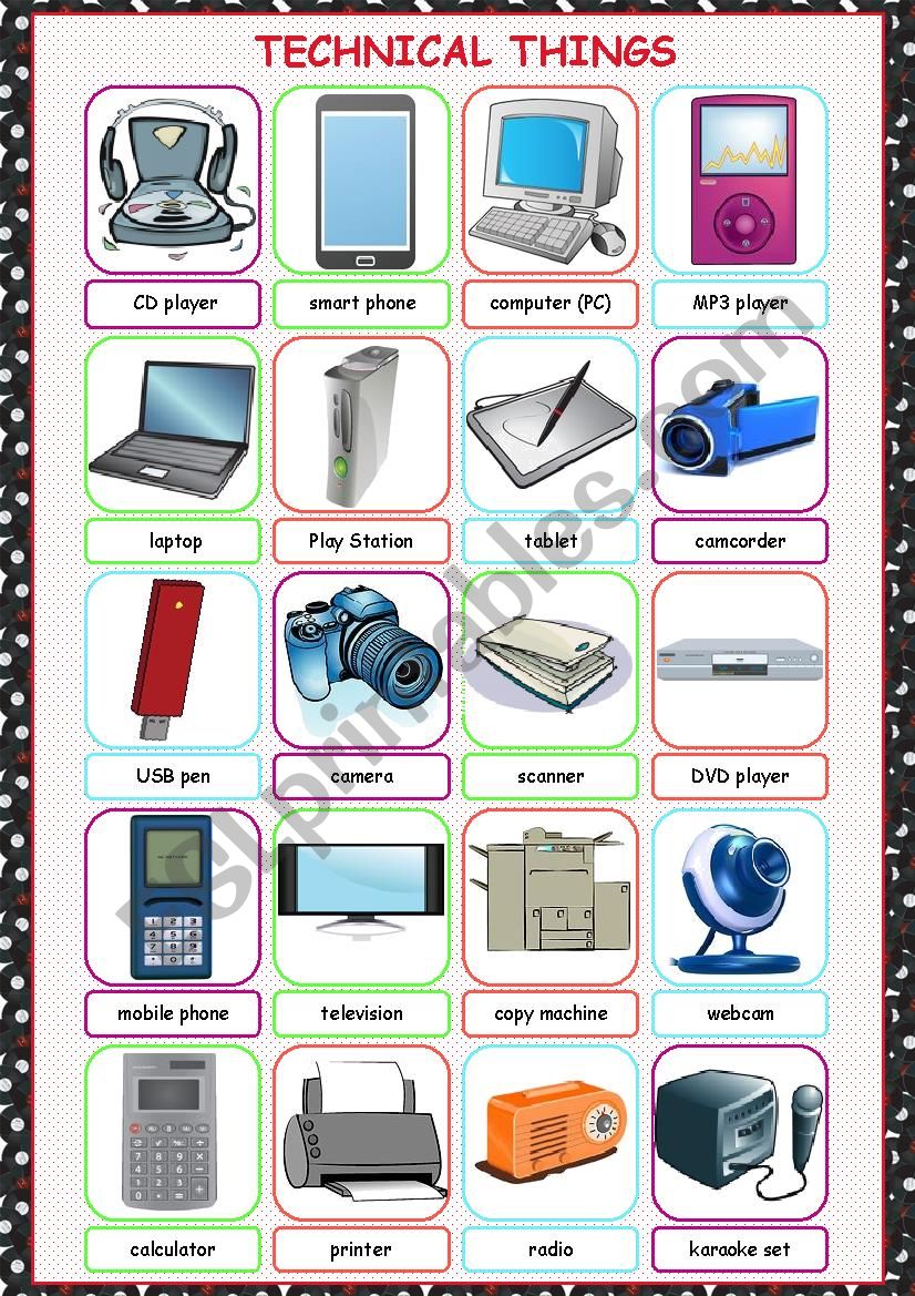 Technical Things Picture Dictionary