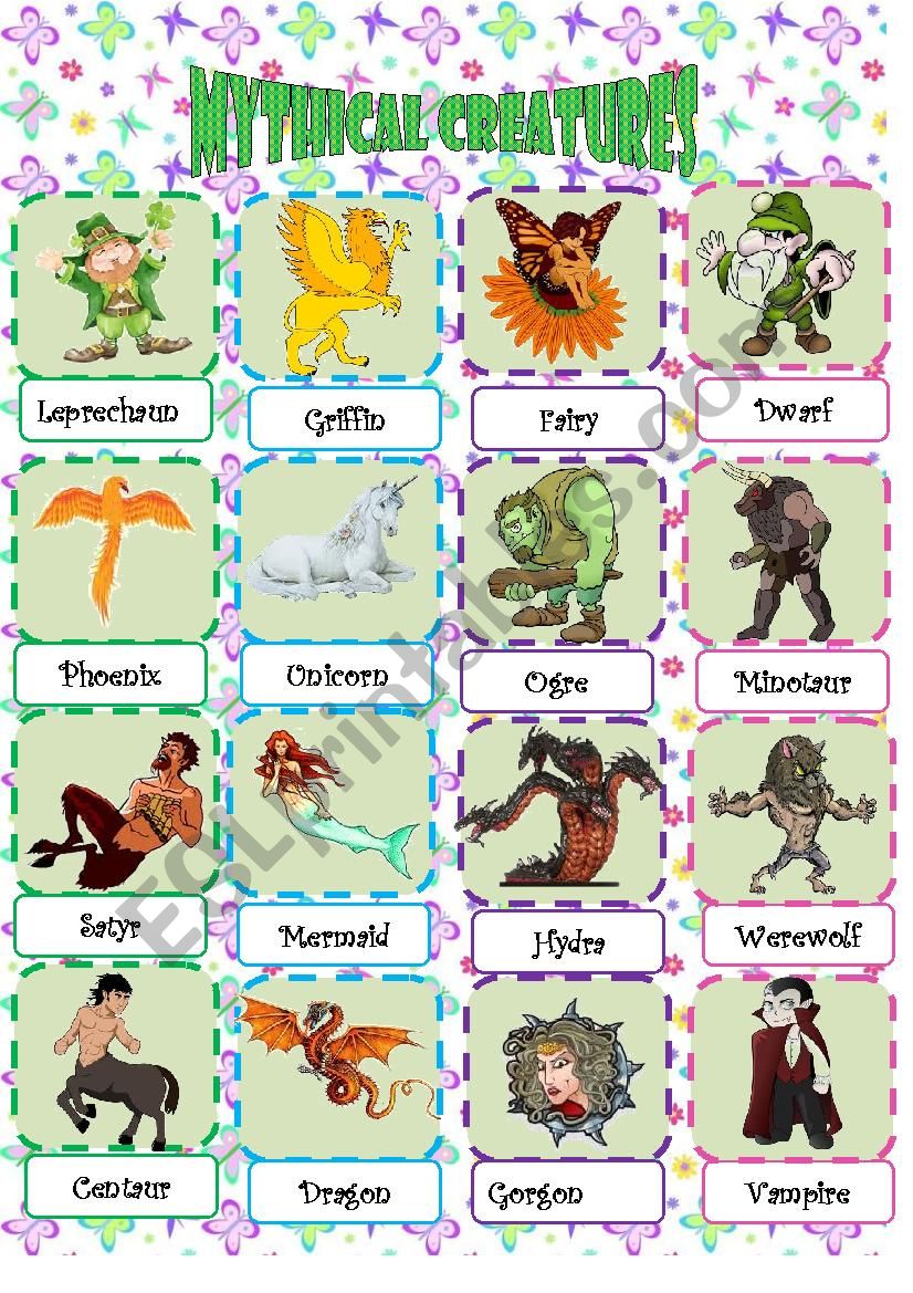 Mythical Creatures worksheet