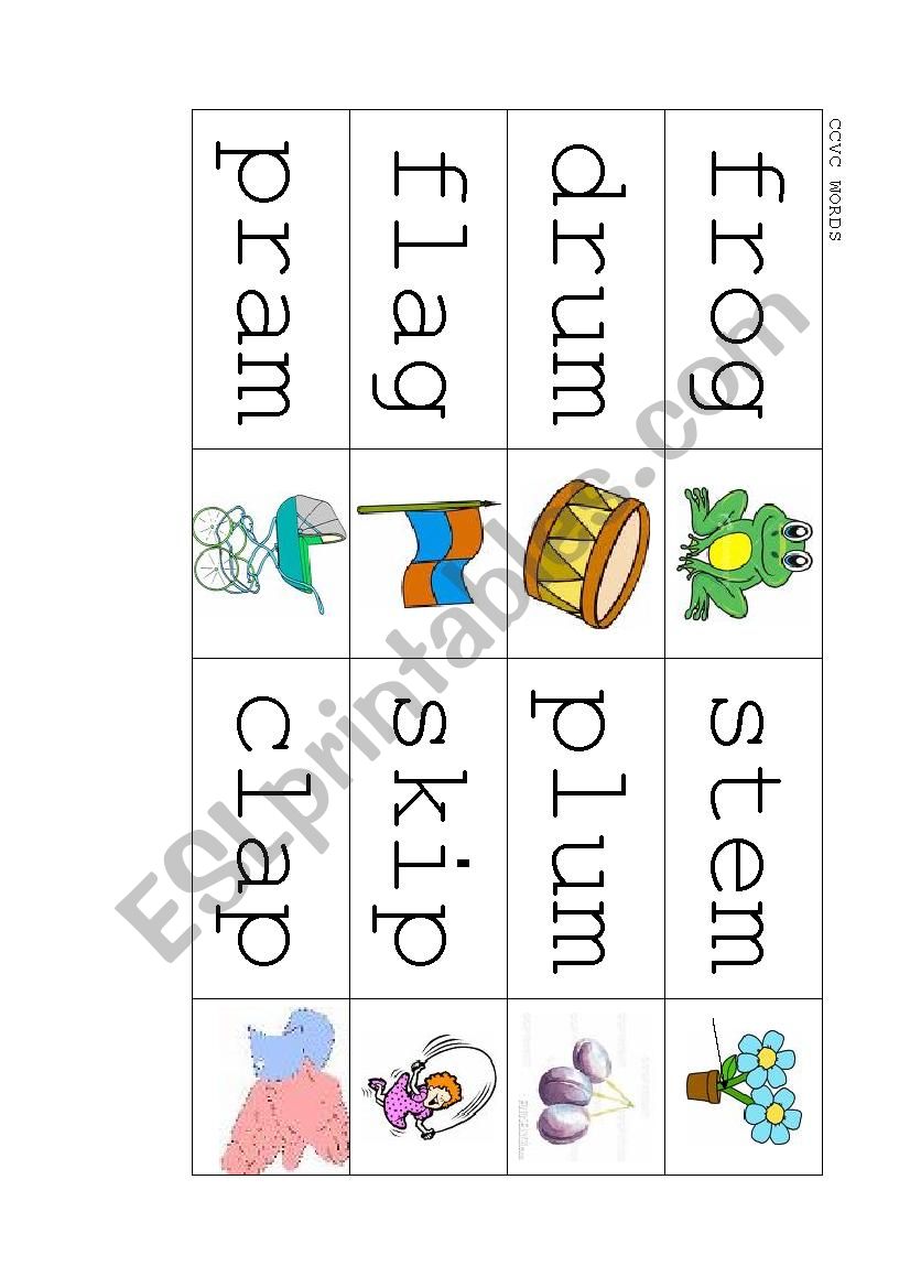 CCVC/CVCC words and pictures worksheet