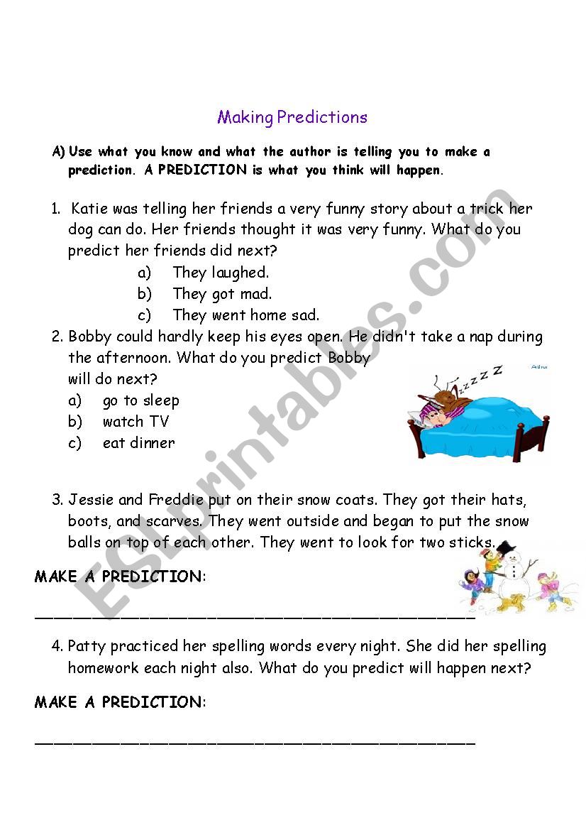 making Predictions worksheet