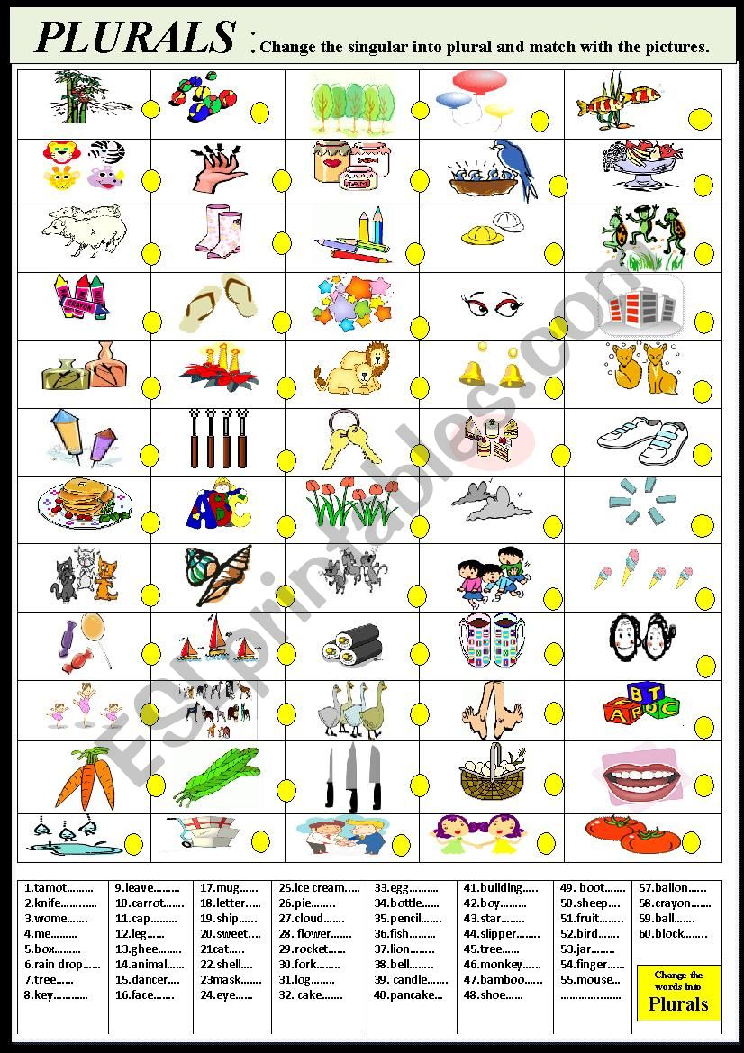 Plurals worksheet