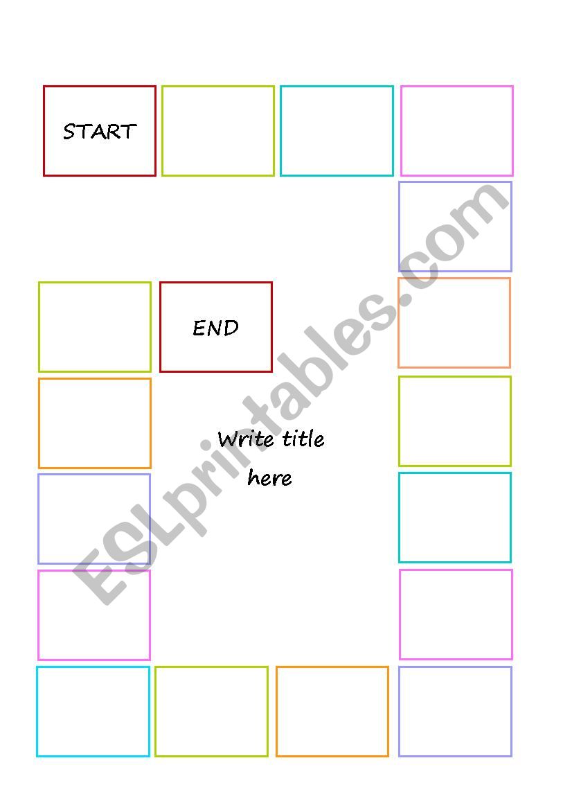 boardgame template worksheet