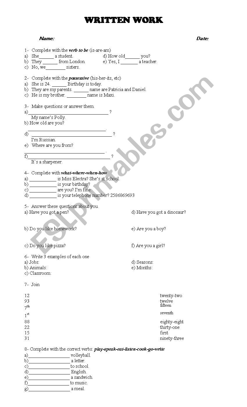 Mixed Grammar Topics worksheet