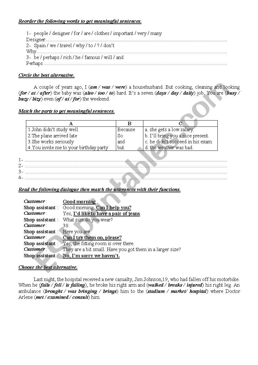 9th Form worksheet  24 worksheet