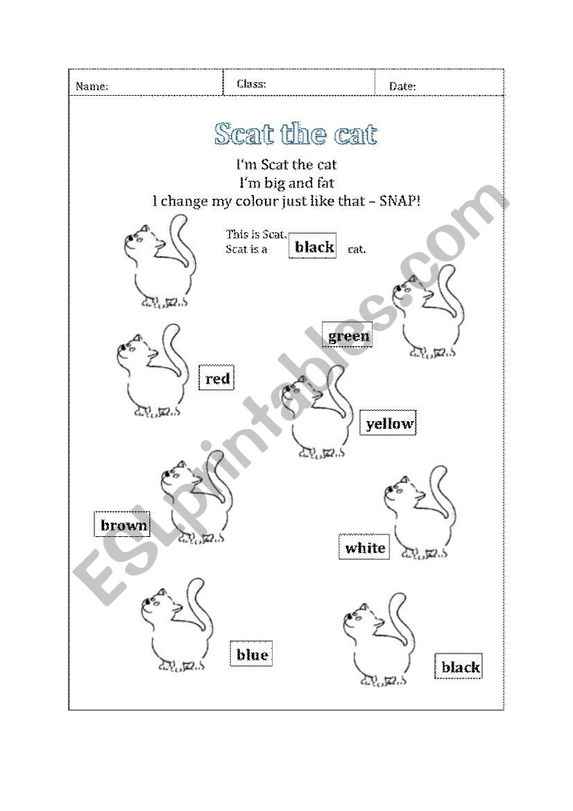 Scat the cat worksheet