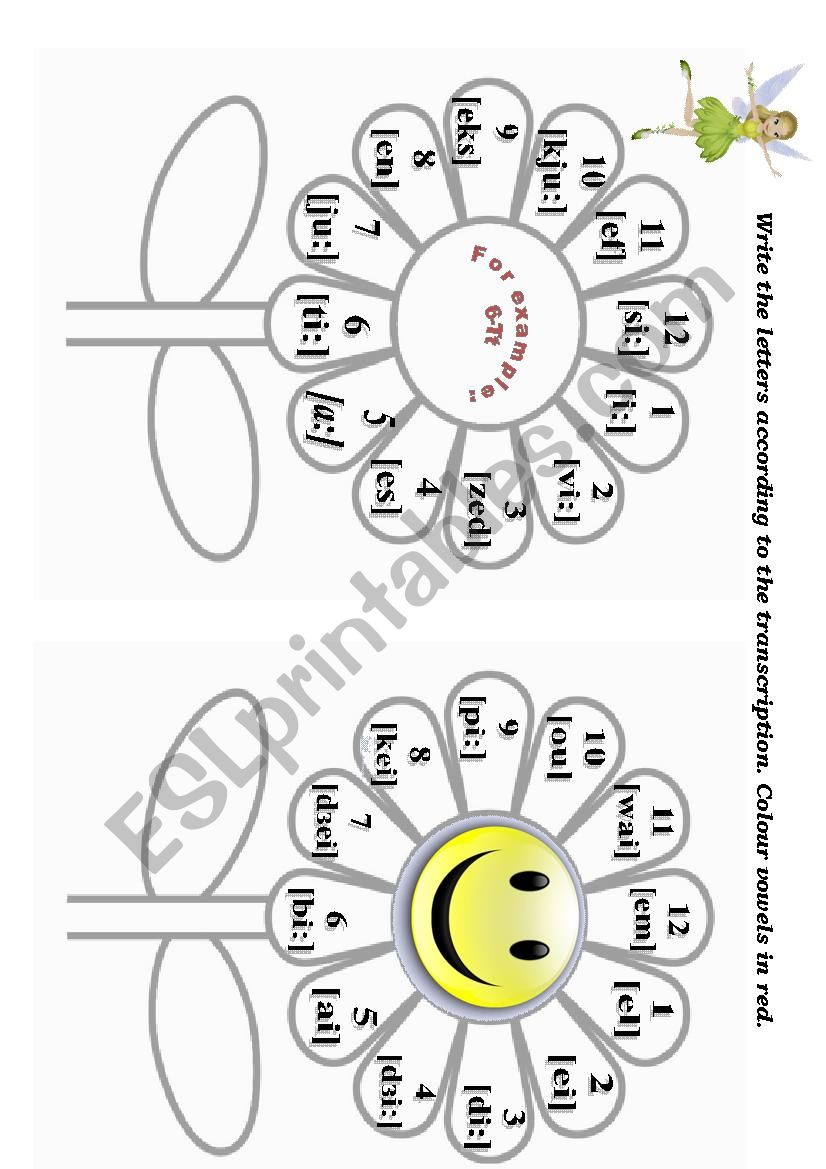 Letter transcription worksheet