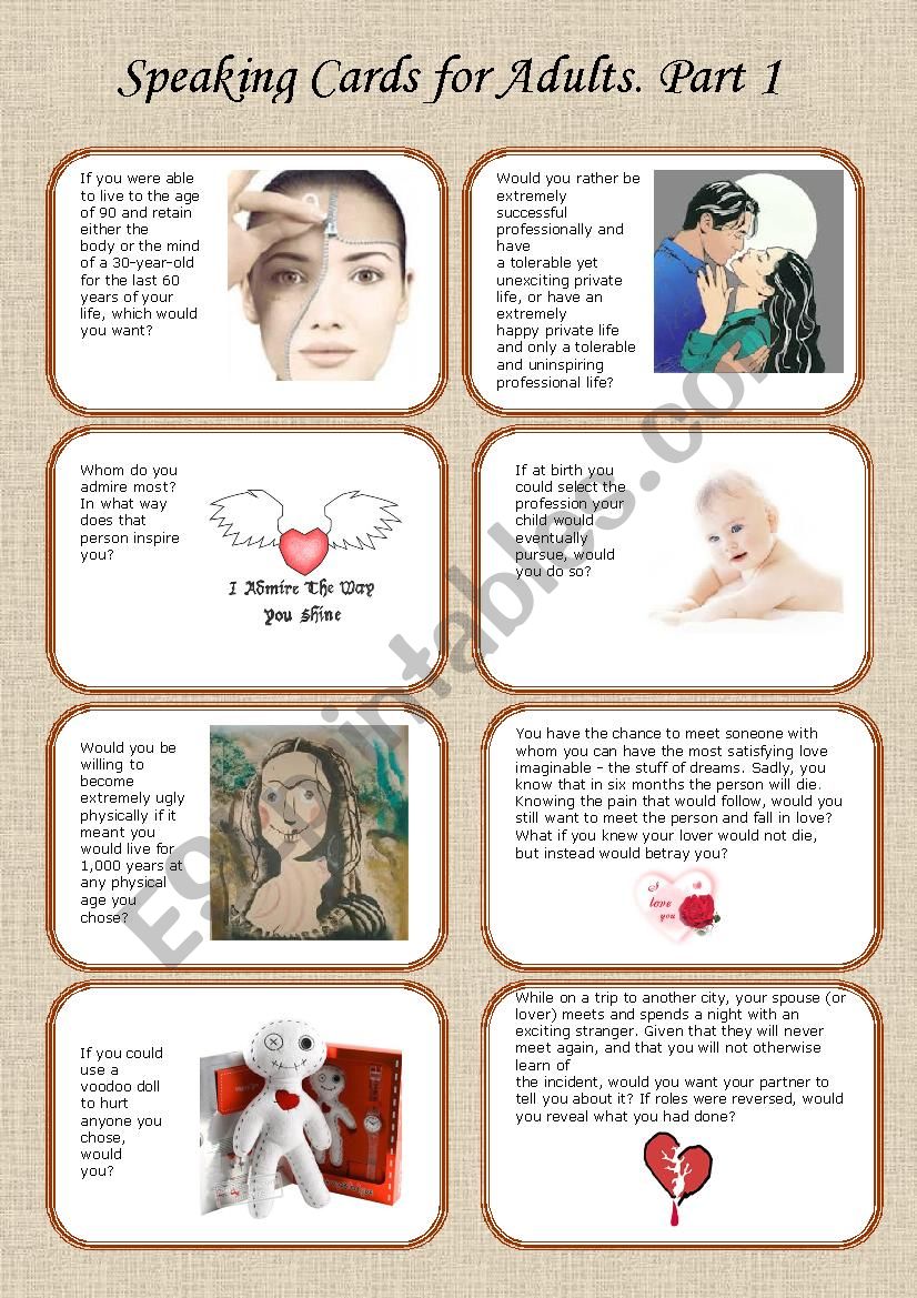 Speaking Cards for Adults_Part One