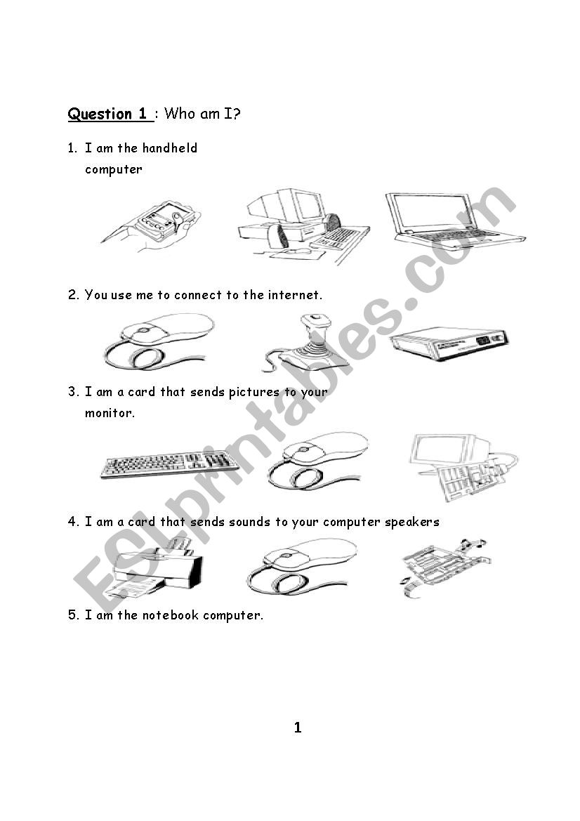 Computer Worksheet 2 worksheet