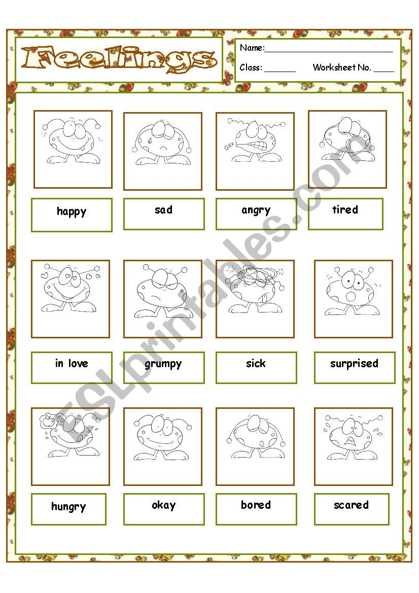 Feelings worksheet