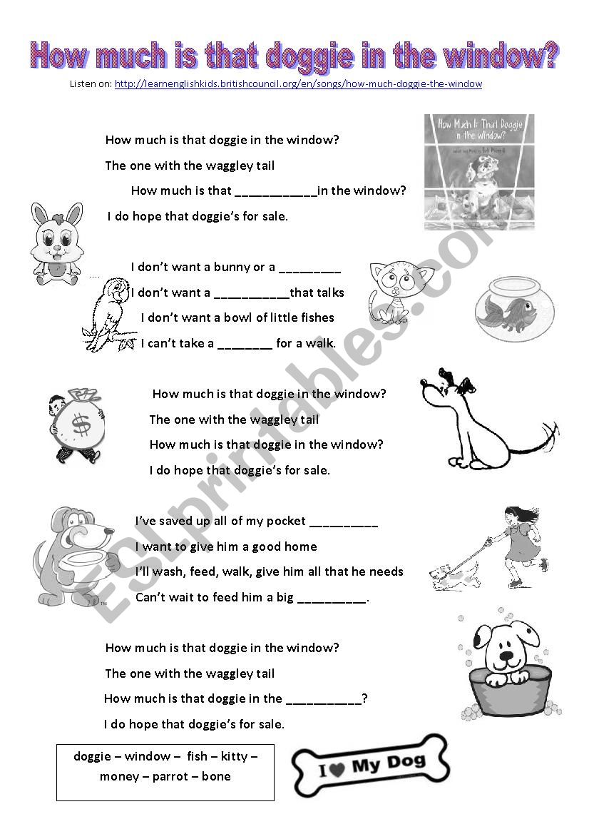 How much is that doggie in the window - lyrics & filling gaps