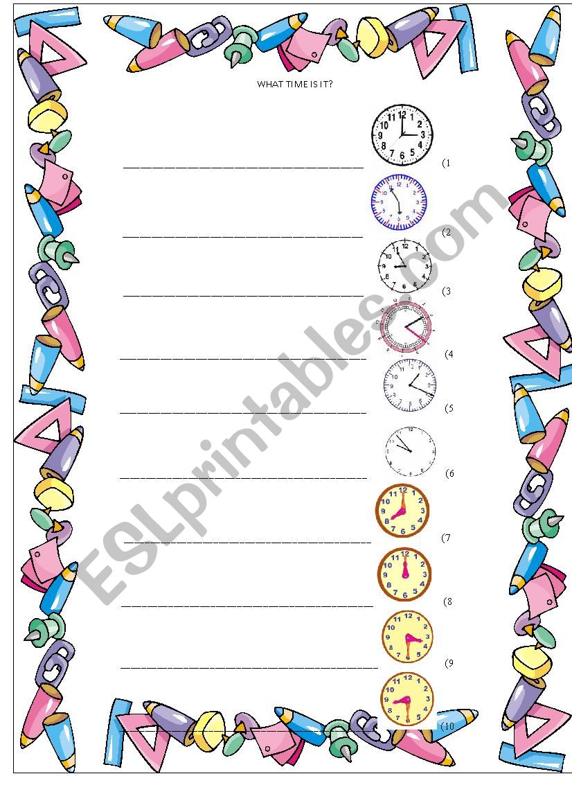 TELLİNG THE TIME worksheet