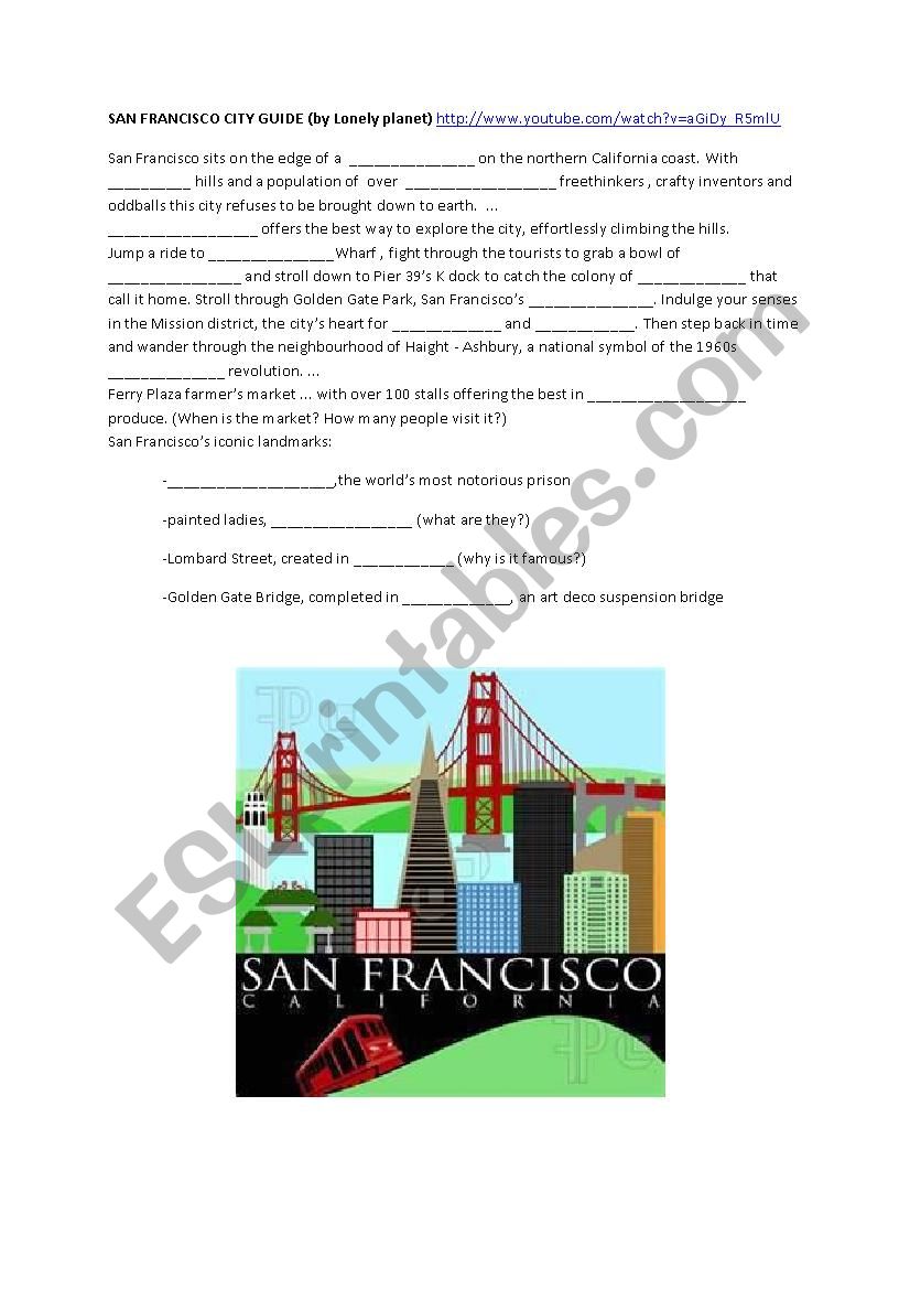 San Francisco City Guide worksheet