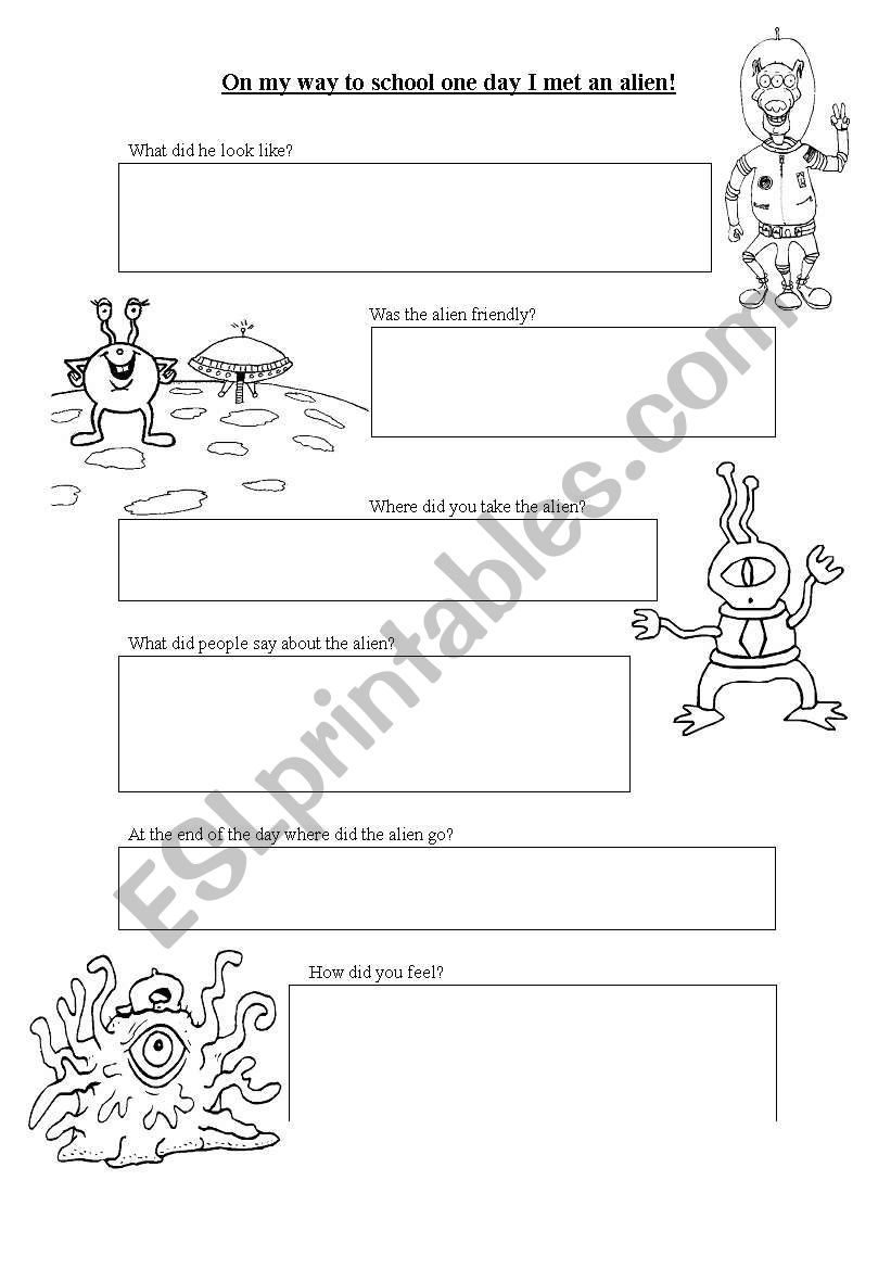 Meeting an alien worksheet