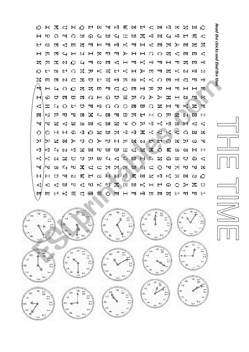 TIME WORDSEARCH worksheet