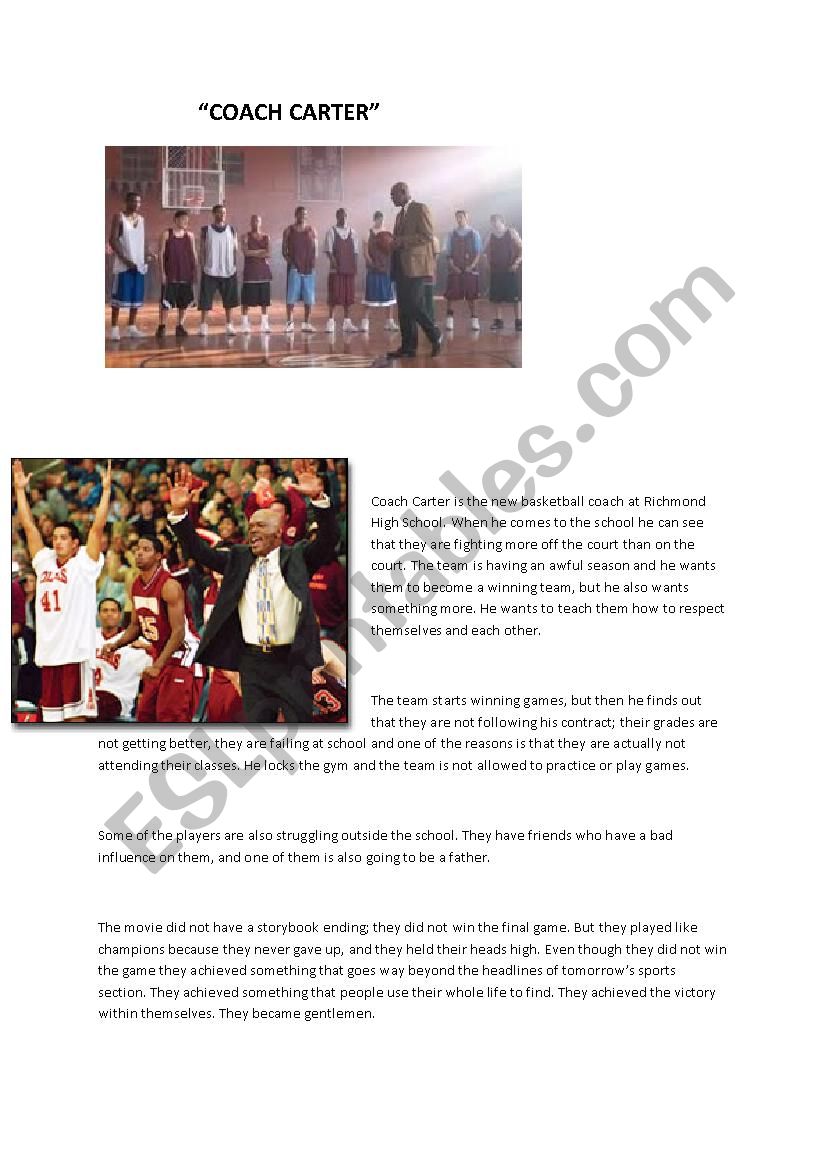 Coach Carter worksheet