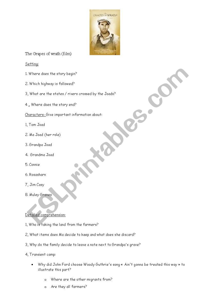 the-grapes-of-wrath-esl-worksheet-by-cocalight