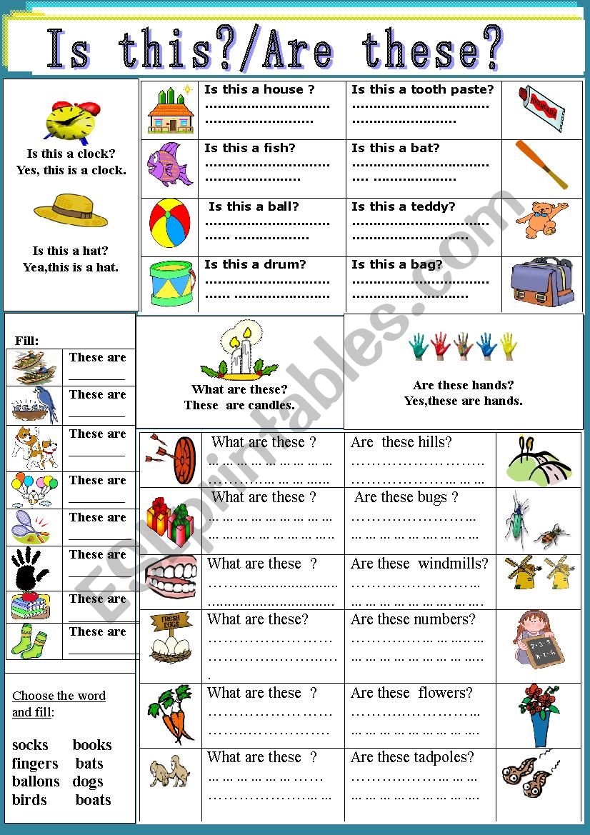 Demonstratives:  These are / Are these?