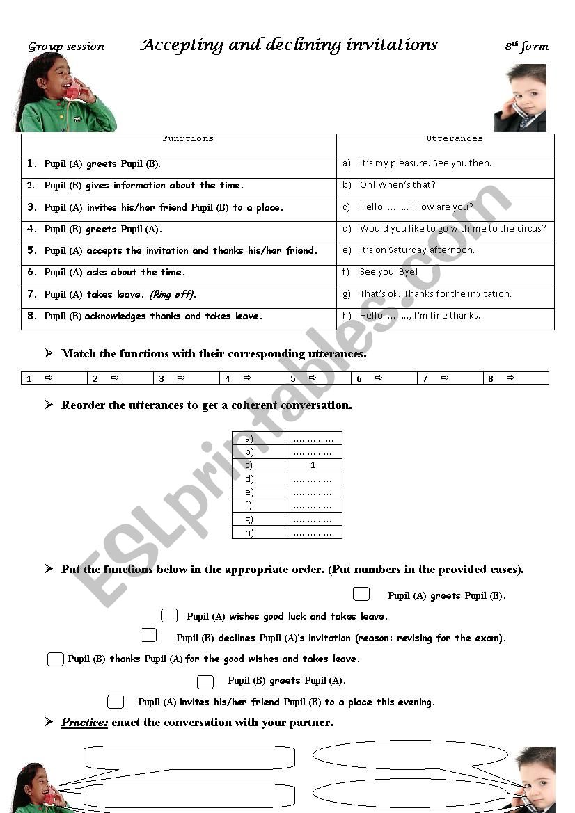 Inviting  worksheet