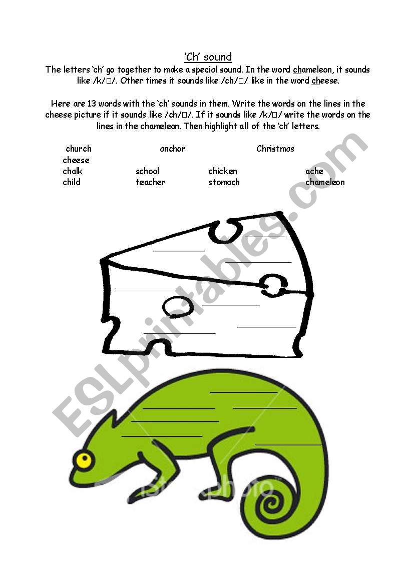 Worksheet on the Â´ChÂ´ sound worksheet