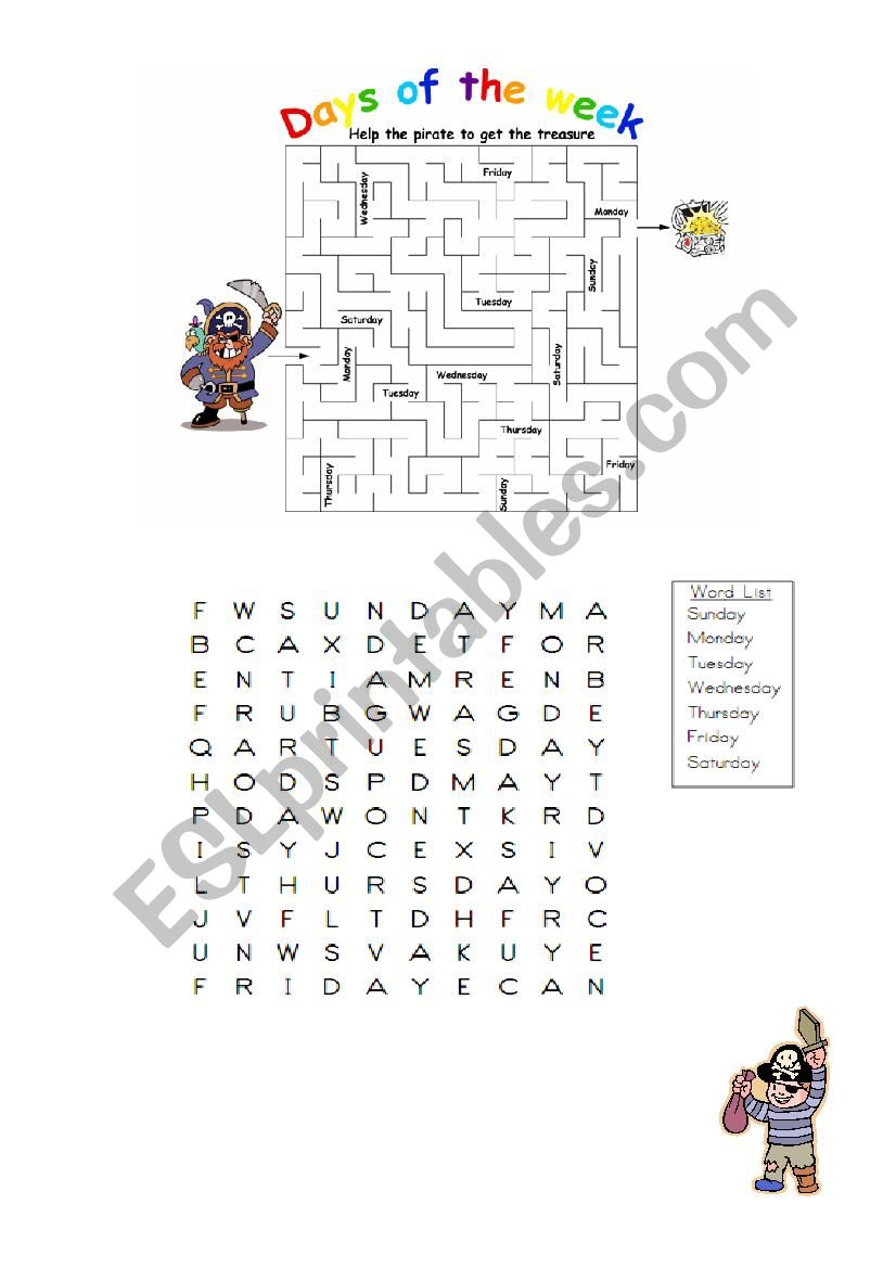 Days of the Week worksheet