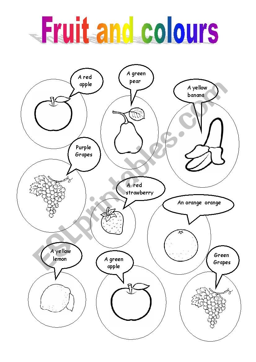 Fruit and colours worksheet