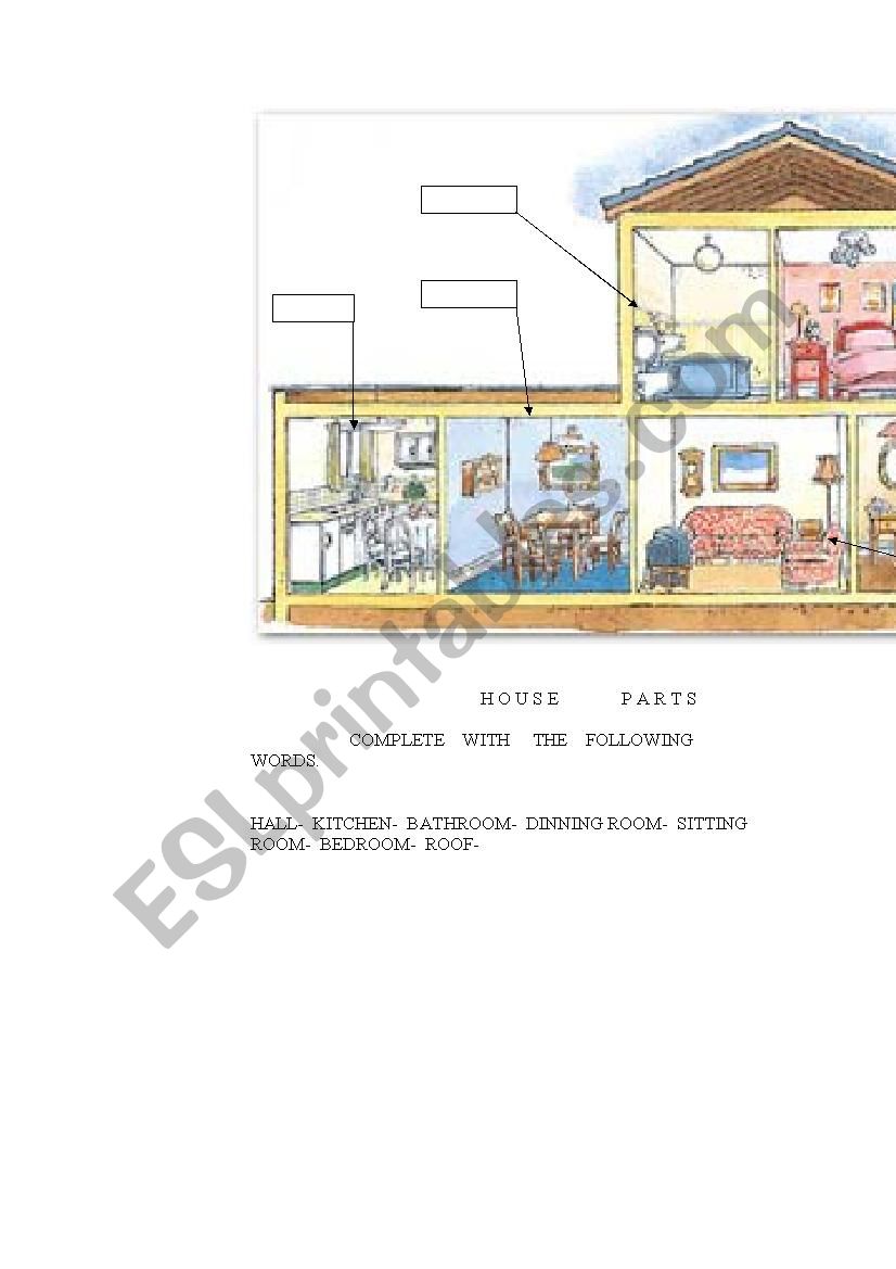 house parts worksheet