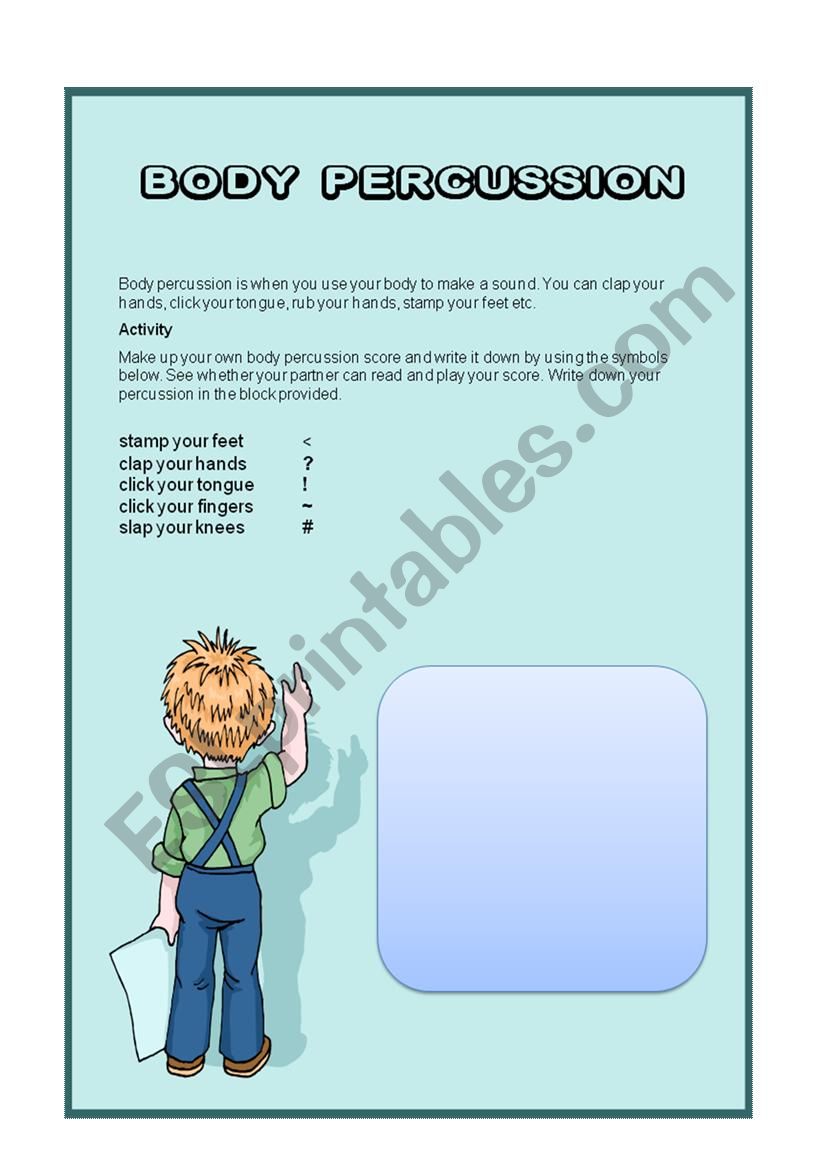 body percussion worksheet