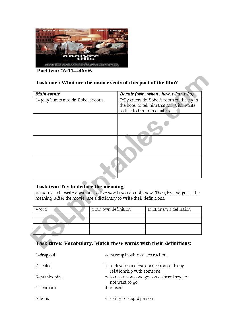 Analyze this a movie worksheet part two