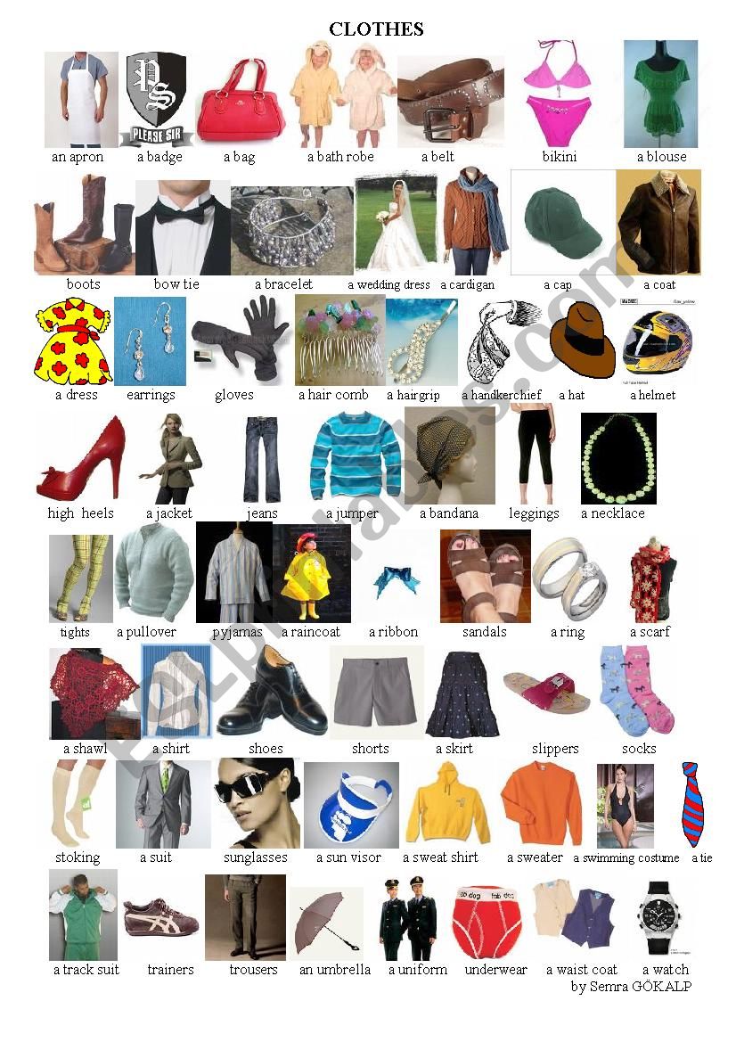 clothes - ESL worksheet by semrashahin