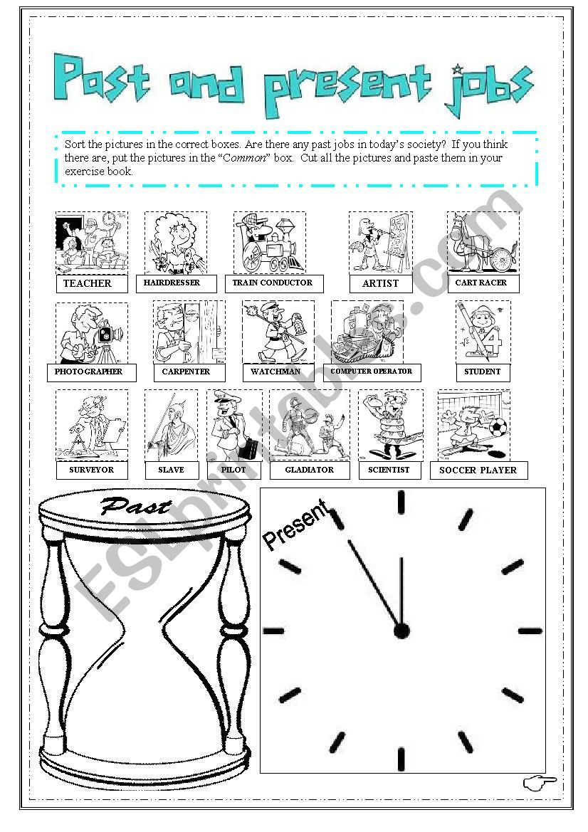 Past and present jobs worksheet