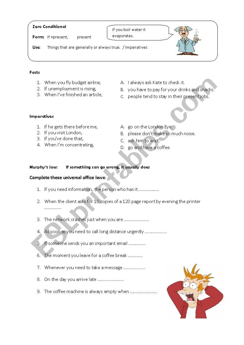 Zero Conditionals worksheet