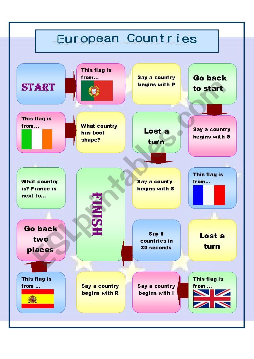 European Countries worksheet