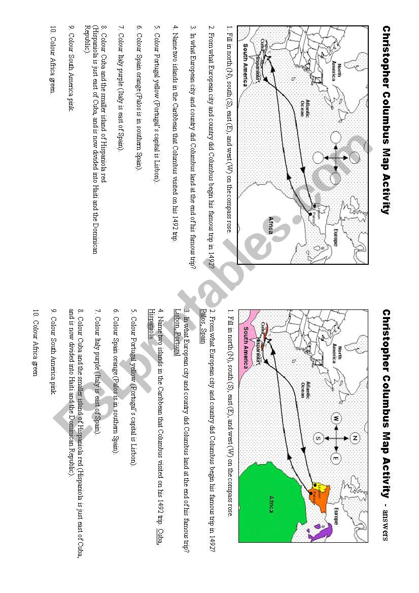 Columbus Day part 2 worksheet